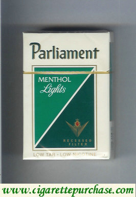 Parliament Menthol Lights cigarettes hard box